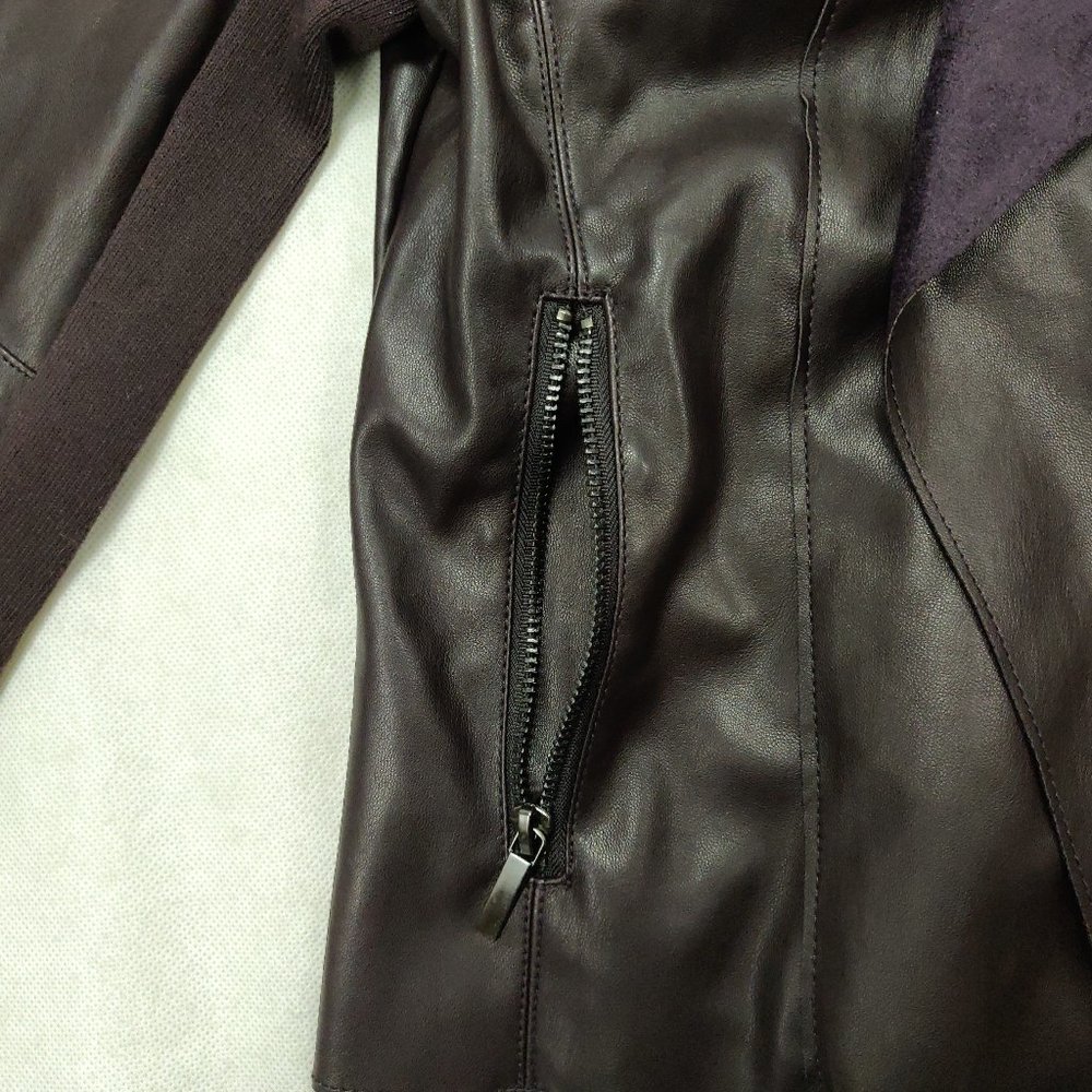 NWT Bar III Flyaway Faux-Leather Jacket XS - Picture 8 of 11